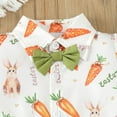 thumbnail image 4 of Easter Baby Boy Outfits Toddler Child Short Sleeve Rabbit Printed Shirts and Shorts Gentleman Trendy Casual Outfits Size 6-12 M, 4 of 5