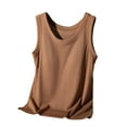 thumbnail image 3 of DDAPJ pyju Womens Modal Tank Top Plus Size Sleeveless Tees Wide Straps Yoga Workout Tops Slim Fit Basic Undershirts Holiday Sales Coffee XXL, 3 of 7