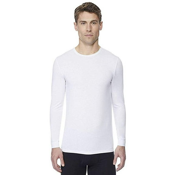 32 DEGREES Weatherproof Mens Long Sleeve Crew Neck White Large