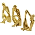 thumbnail image 5 of 4"W, 8"H Gold Porcelain Sitting Thinker People Sculpture, by CosmoLiving by Cosmopolitan (3 Count), 5 of 7