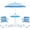 Blue, variant on OLAKIDS Kids Picnic Table, Outdoor Toddler Patio Furniture Set with 2 Folding Chairs Adjustable Foldable Umbrella for Garden Backyard Beach