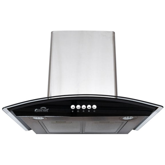 Campana Extractora De Cocina Ecocinare Empotrable De Pared Minimalista Acero Inoxidable y Vidrio Templado 60 cm