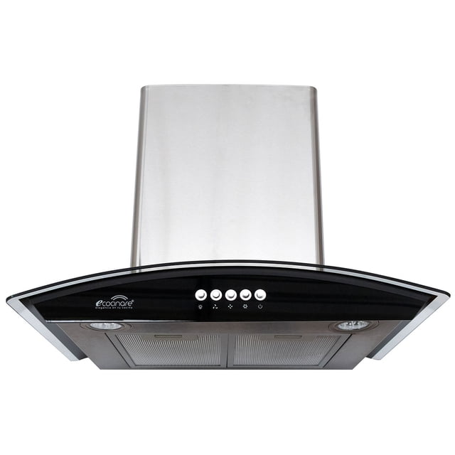 Campana Extractora De Cocina Ecocinare Empotrable De Pared Minimalista Acero Inoxidable y Vidrio Templado 60 cm