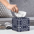 thumbnail image 6 of Picia Geometry Flower Pattern Tissue Box Cover,PVC Leather Square Holder,Tissue Box Holder with Magnetic Bottom,Facial Paper Organizer Dispenser-5.2"X5.2"X5.2", 6 of 8