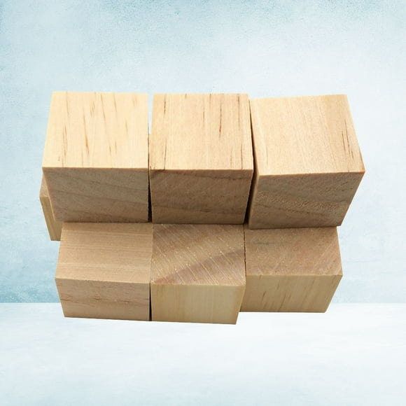 UPOUART 60Pcs Small Wood Blocks for Crafts Diy Art Projects Educational Playing Decorating Craft Projects