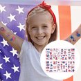 thumbnail image 4 of Fairnull 8Pcs/Set Tattoo Sticker Waterproof American Flag Pattern Independence Day Temporary Face Body DIY Sticker for Holiday, 4 of 11