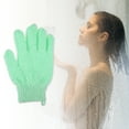 thumbnail image 2 of Guantes de ducha de nylon únicos 1 par Guantes exfoliantes para baño 8.07"x4.92" Verde, 2 of 6