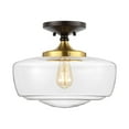thumbnail image 3 of JONATHAN Y Marfa 14" Glass/Iron Farmhouse Modern LED Flush Mount, Oil Rubbed Bronze/Brass Gold, JYL7517E, 3 of 9