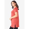 thumbnail image 3 of Roaman's Women's Plus Size Ultimate Cotton V-Neck Short Sleeve Tunic, 3 of 6