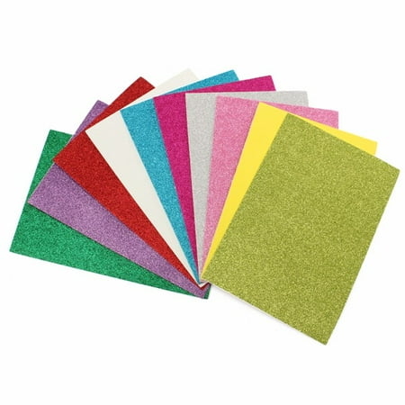 - Meigar 10Pcs Adhesive Glitter Scrapbooking Paper Vinyl Sticker Art Sheets Craft 8x12