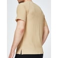 thumbnail image 2 of SSLR Henley Shirts for Men Crewneck Waffle Short Sleeve T Shirts Casual Tee Shirts, 2 of 7