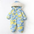 thumbnail image 2 of Odeerbi Toddler Boys Girls Winter Snowsuit Warm Hooded Puffer Jacket Onesie Jumpsuit Children's Ski Suit Baby Climbing Suit Outside Wear Light Blue, 2 of 9
