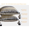 thumbnail image 2 of Nature4u Set of 2 Boho Throw Pillow Covers for Couch , 18 x 18 Inch Cotton Hand-Woven Tufted Decorative Pillows Covers Bedroom Living Room, Farmhouse Color: White & Black with hand crafted Tassels, 2 of 5