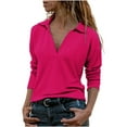 thumbnail image 1 of Yuyuzo Chemises à Manches Longues pour les Femmes V Col Rond Col Rond Pull Tunique Tops Chemisiers, 1 of 5