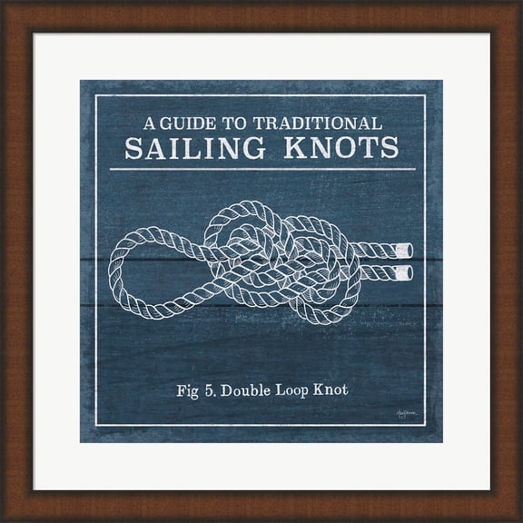 Vintage Sailing Knots V by Mary Urban, Framed Wall Art, 19.75W x 19.75H