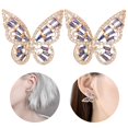 thumbnail image 2 of Women Ear Studs Fashion Rhinestone Butterfly Stud Earrings Pierced Earrings, 2 of 10