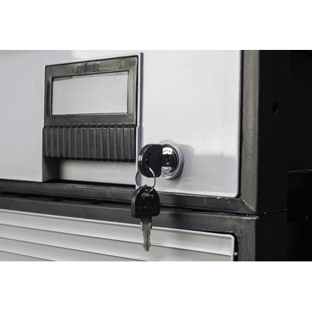 Storex Legal-Size Plastic Archive Drawer with Lock, 24 inch Depth, Black/Gray