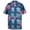 Pink Blue Palm Leaf, variant on Loose Hawaiian Shirt for Men Short Sleeve Casual Button Down Floral Shirts Blue With Flamingo M