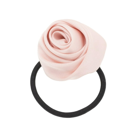 Unique Bargains 1 Pc Elegant Flower Scrunchies for Home Pink Black