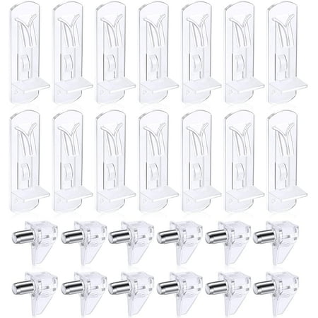 100 Pieces Shelf Pins Plastic Locking Shelf Support Peg Clear Self ...