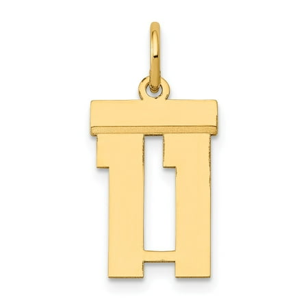 Diamond2Deal - 14k Yellow Gold Small Solid Polished Number 11 Charm ...