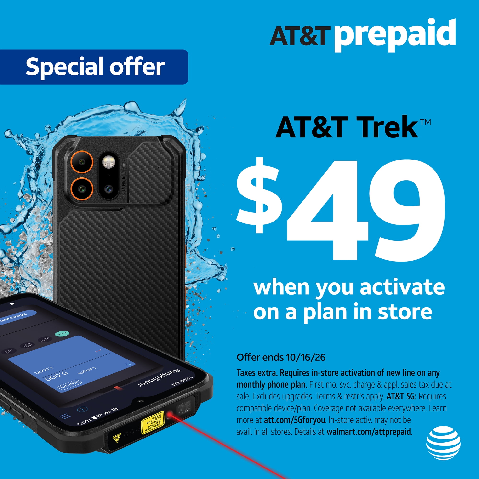 AT&T Trek,64GB Carbon Black, - Prepaid Smartphone[Locked to AT&T]