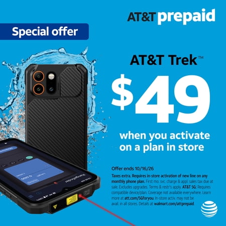 AT&T Trek,64GB Carbon Black, - Prepaid Smartphone[Locked to AT&T]