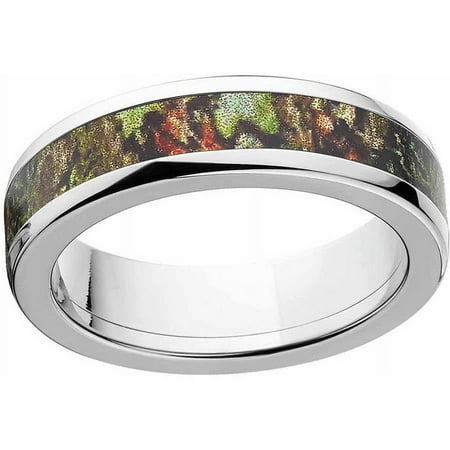Obsession Camo Stainless Steel Ring with Polished Edges and Deluxe Comfort Fit
