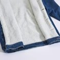thumbnail image 4 of Chaqueta vaquera de lana de cordero para hombre, chaqueta azul de manga larga con corte entallado y parte superior de forro polar, 4 of 5