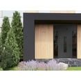thumbnail image 4 of Front Exterior Prehung Steel Door / Ronex 1477 Black Enamel / 2 Side and Top Exterior Window Sidelite / Stainless Inserts Entry Metal Modern Painted W14+36+14x80+16 Left-hand, 4 of 6