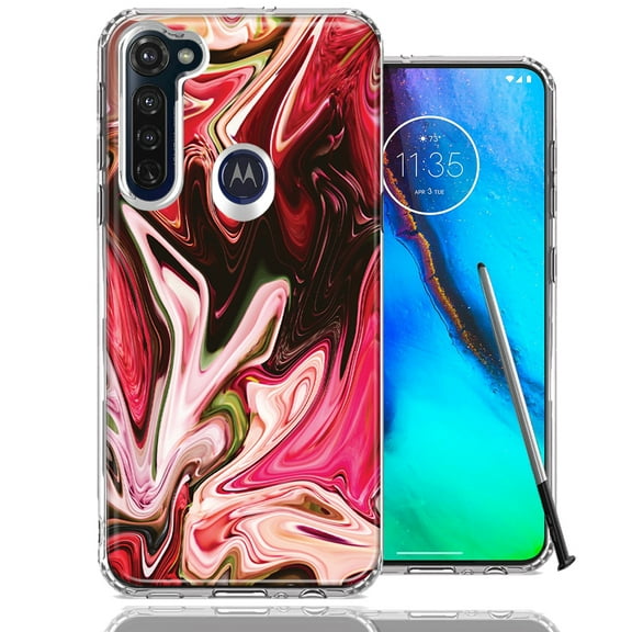 MUNDAZE For Motorola Moto G Stylus Pink Abstract Design Double Layer Phone Case Cover