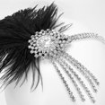thumbnail image 2 of Diadema de plumas de los años 20, corona de plumas con diamantes de imitación, accesorios para fiestas de disfraces, diadema de los años 20, diadema clásica vintage, fiesta temática, 2 of 5