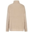 thumbnail image 4 of Women Oversized Sweater Casual Turtleneck Long Sleeve Pullover Knit Blouse Lightweight Cute Loose Fit Cable Knit Going Out Jumper Shirts, 4 of 5