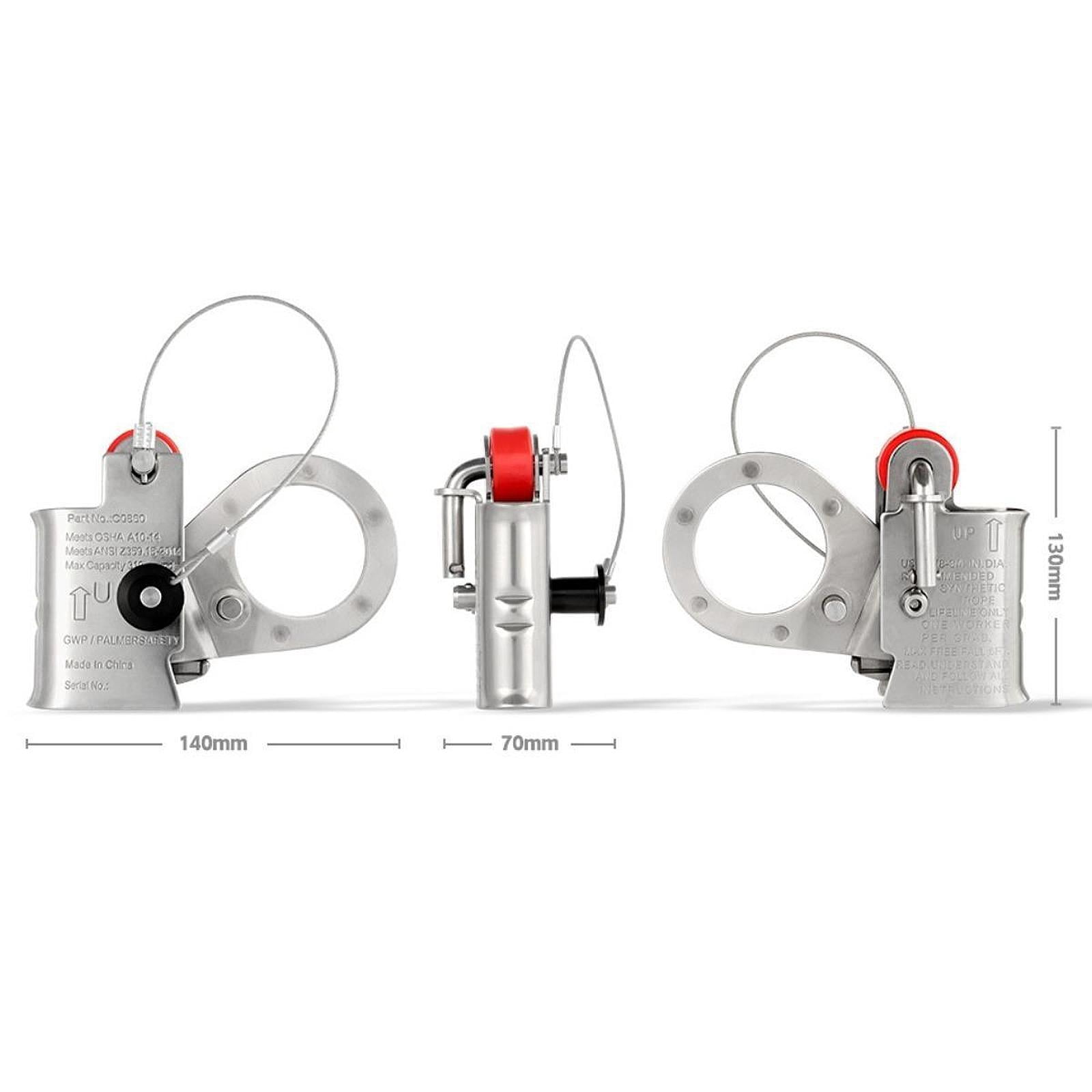 koolsoo Rope Grab Sturdy High Strength Fall Arrester for Rescuing Rappelling Outdoor