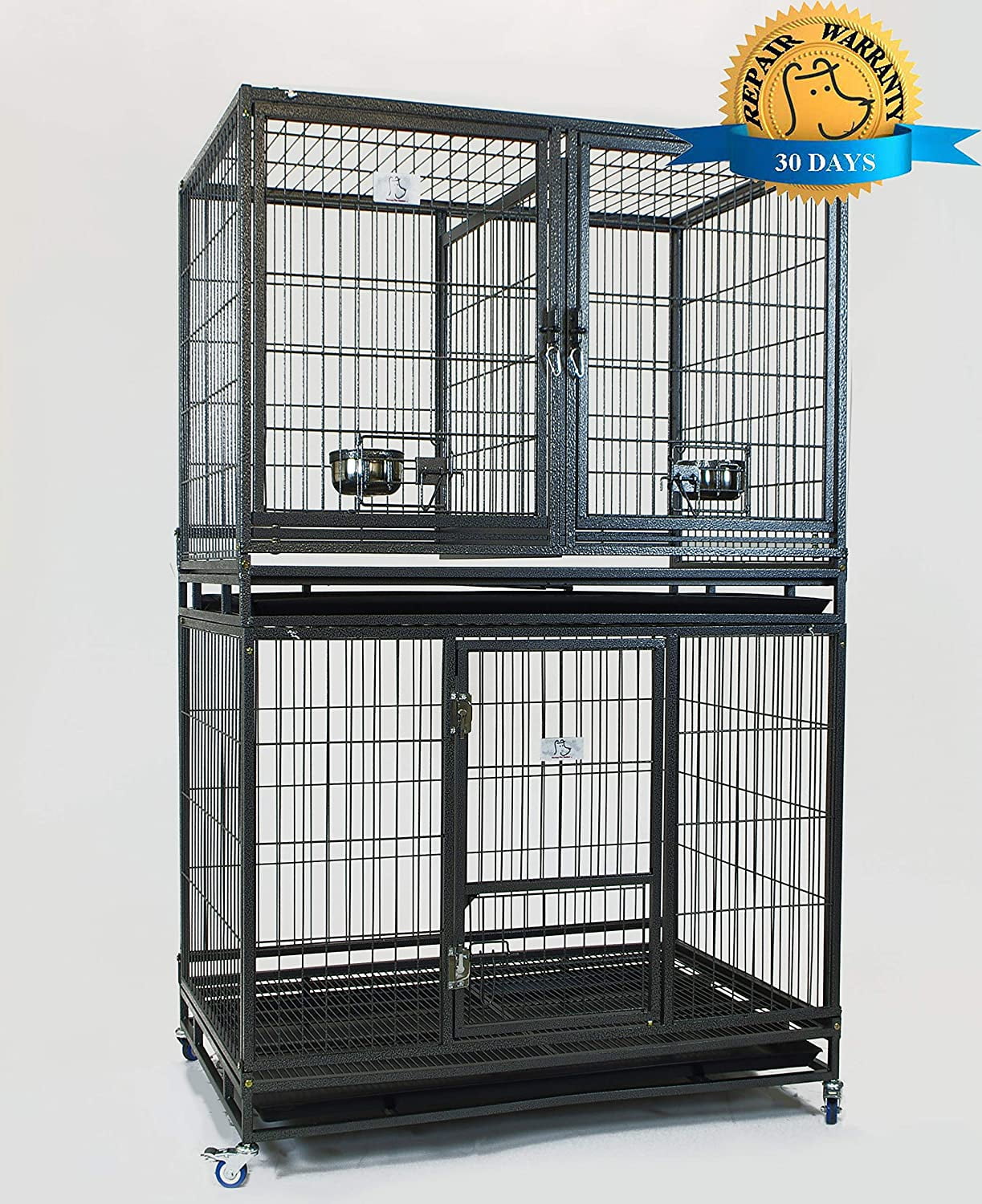 Homey Pet Stackable Dog Cage with Wheel, Divider, & Tray, 43"L x 29"W x