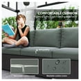 thumbnail image 4 of 3-Seat Outdoor Patio Sofa with Cushions, PE Rattan Wicker Couch, Dark Gray - Wide Armrests, Garden Furniture, 4 of 9