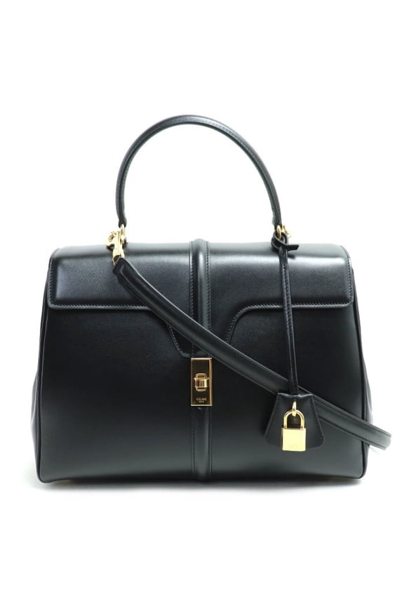 Pre-Owned CELINE 16 Seize Classic 2-Way Handbag, Black, 187373BEY.38NO, Women's (Good)