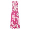 thumbnail image 4 of Lenago Robes Formelles Grande Taille pour Femmes Mode Décontractée Été Sans Manches Col en V Robe Imprimée Fermeture Éclair Robe Longue Robes de Plage en Solde, 4 of 8