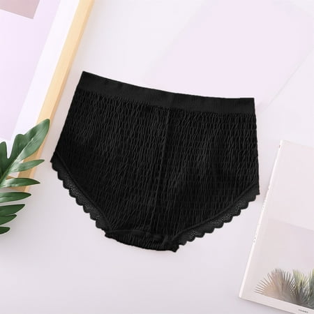

eczipvz Lingerie for Women Women Floral Lace Mesh Panties Low Rise Hollow Out Plus Size Underwear Black L