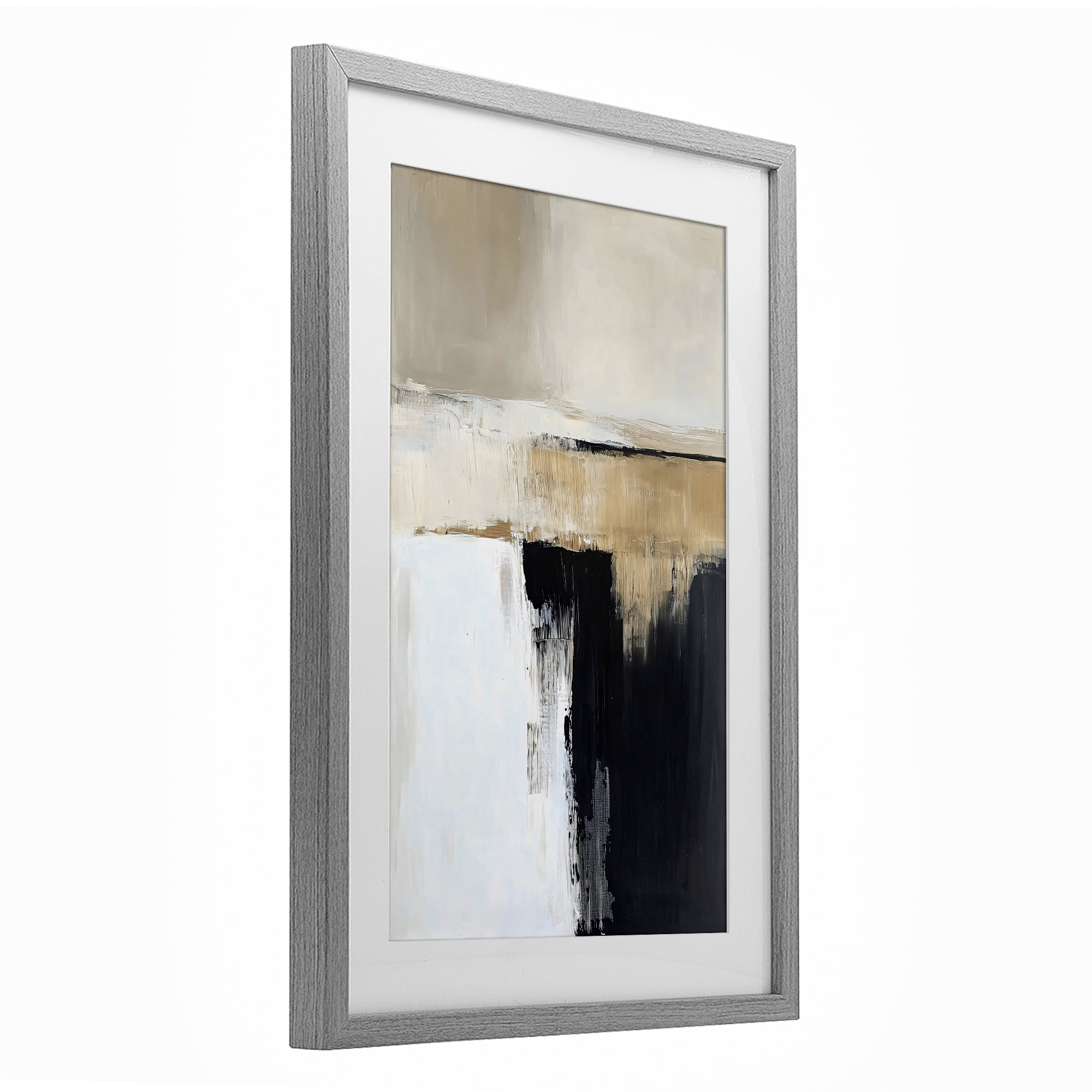 Stupell Industries Desert Horizon Muted Abstract Gray Framed Print Under Glass, design by Gina Kelly