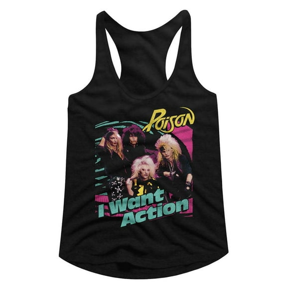 Poison Bright Action Black Women's Racerback Tank Top