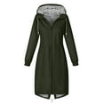 thumbnail image 4 of safuny Women Rain Jacket Oversized Waterproof Raincoat Lightweight Lined Outdoor Hooded Sweatshirts Windbreaker Raincoat with Pockets Army Green _r XL, 4 of 7