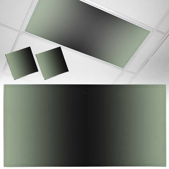 2 Pack Sage Green Fluorescent Light Covers for Ceiling Lights and Black Gradient Magnetic Ceiling Light Covers Overhead Light Filters for Office Classroom Home