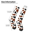 thumbnail image 5 of Daiia Sports Socks Brown Black Cow Printed Novelty Crew Socks for Men Women Knee High Socks Cotton Socks Soft & Breathable Support Unisex Socks, 5 of 9