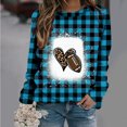 thumbnail image 1 of Qiopertar Mode Femmes Imprimé Col Rond Pull Tops Manches Longues Blouse Confortable Chandail en Molleton Offres de la Semaine Liquidation Moins de 5$ jusqu'à 90 % de Réduction, 1 of 5