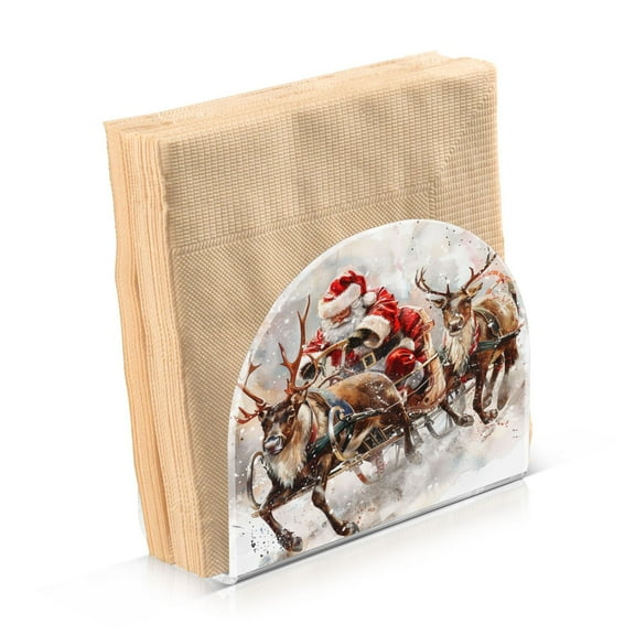 Santa Claus Reindeer Napkin Holders for Tables Napkin Stand Paper Holder Organizer Tabletop Tissue Box Dispenser