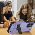 thumbnail image 7 of Designed for iPhone 13 Pro Case, with Hidden Kickstand Military Grade Drop Protection Dustproof Hybrid Hard PC Kickstand Phone Case Cover for Men Women for iPhone 13 Pro, Lightpurple, 7 of 7