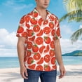 thumbnail image 6 of Uemuo Tomatoes Printed Regular Fit Short Sleeve Casual Hawaiian Shirt for Men,Aloha shirt,Tropical shirt,Floral print shirt,Vacation Beach shirt-Medium, 6 of 9