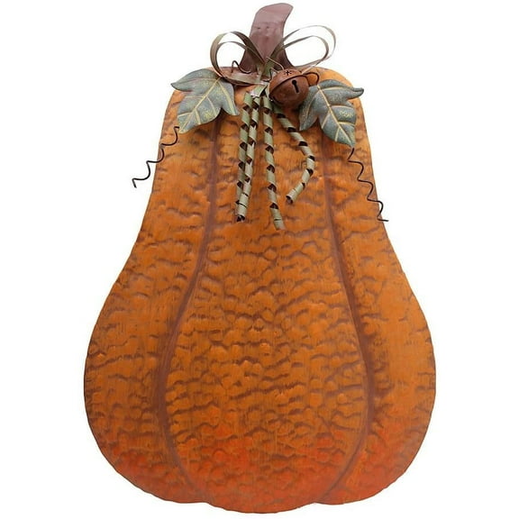 Metal Pumpkin Harvest Fall Decor Thanksgiving Halloween Outdoor Yard Garden Decor Free Standing Pumpkin Decorations for Home (H-24.5")