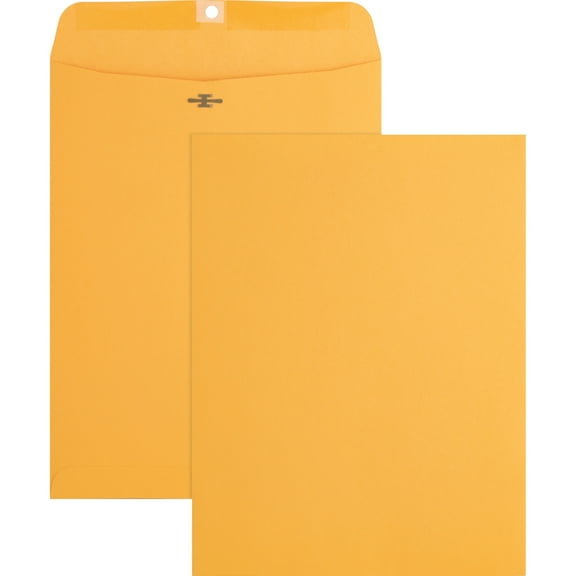 Business Source Heavy-duty Clasp Envelopes - Clasp - #93 - 9 1/2" Width x 12 1/2" Length - 28 lb - Clasp - Kraft - 100 / Box - Kraft | Bundle of 5